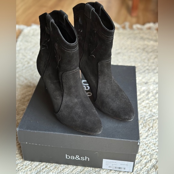 ba&sh Caitlin ankle booties in suede black. Size 37 - Picture 11 of 15